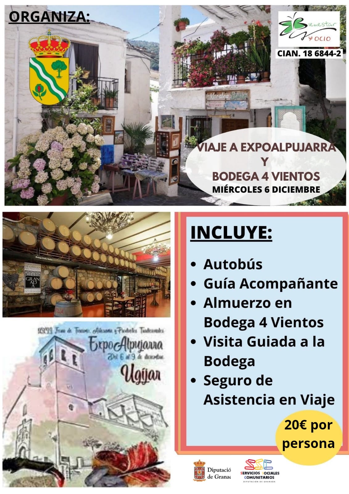 Viaje a la Expoalpujarra y visita guiada a la Bodega Cuatro Vientos